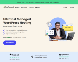 SiteGround WordPress Hosting：83% Off